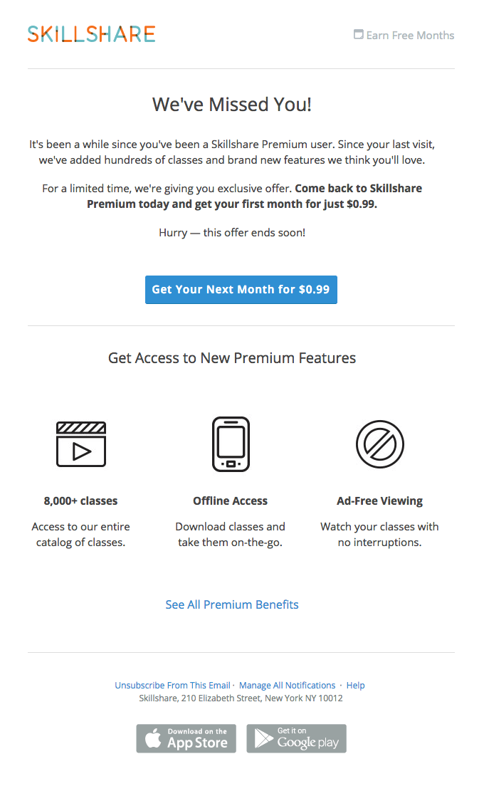 Re-engagement email drip campaign