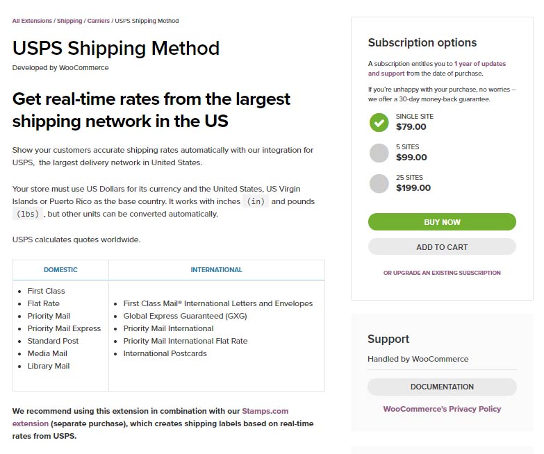USPS is included in your WooCommerce installation.