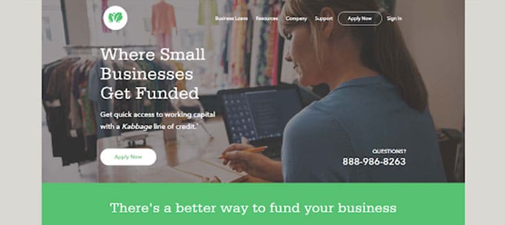 Source: Kabbage screenshot. Kabbage is an online lender for SMBs