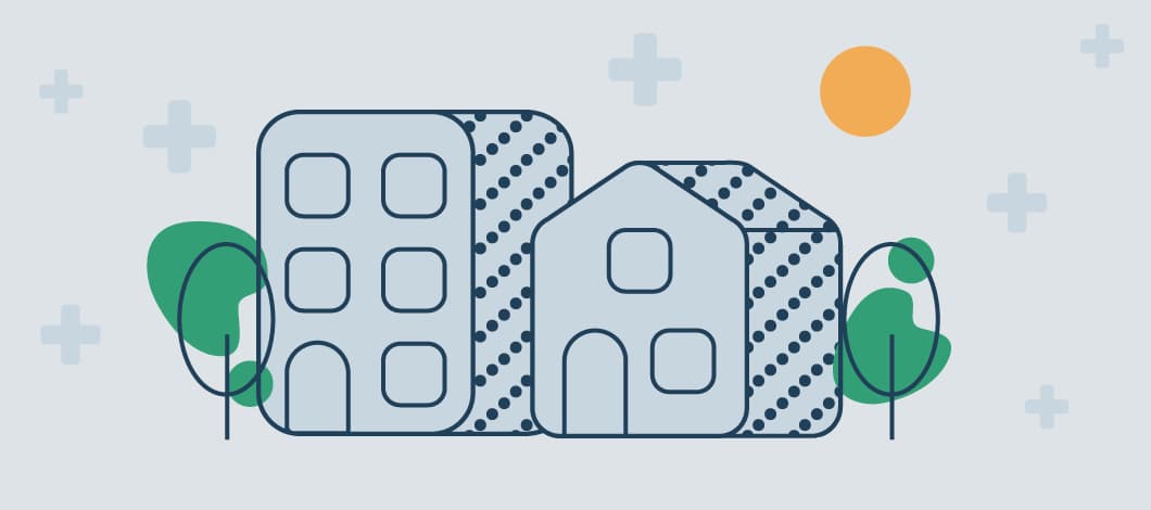 Illustration of two houses next to each other