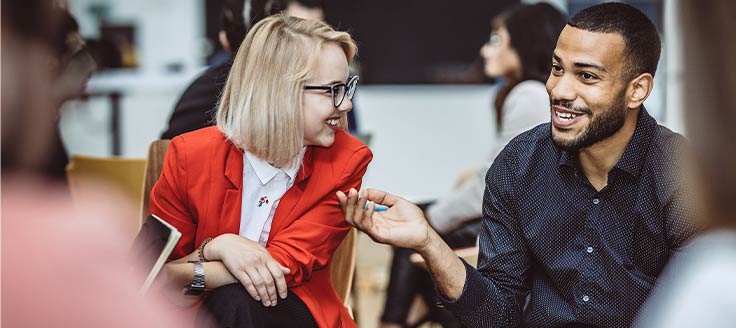 Business people at a networking event.