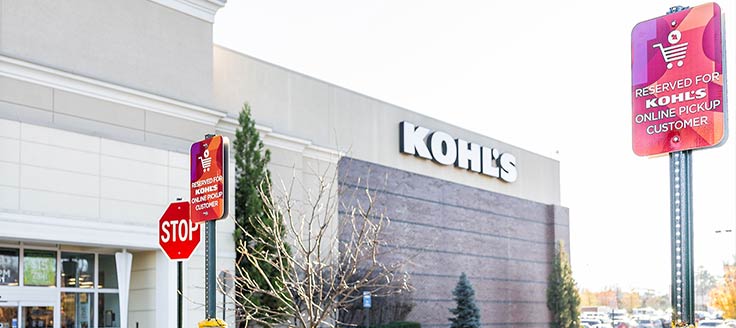 A parking space reserved for online shoppers with in store pick up items.