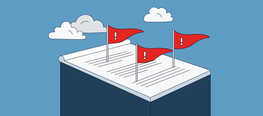 Red flags on a document
