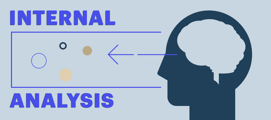 Internal analysis next to thinking man