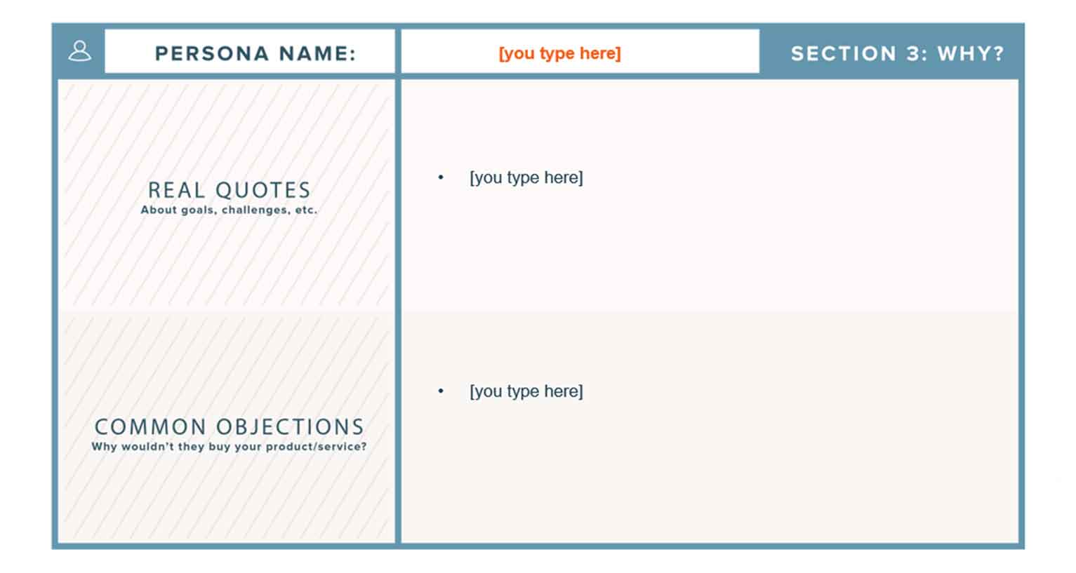 Section 3 of a free template from HubSpot.