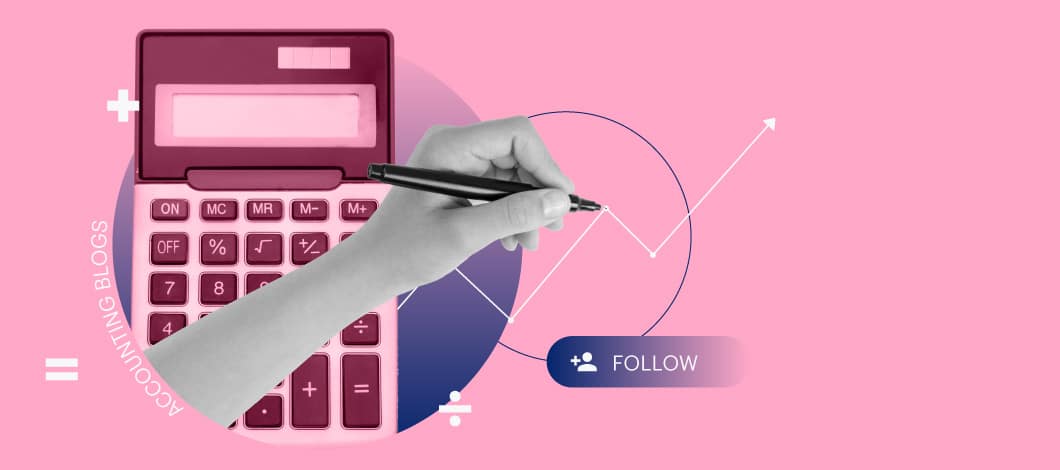A hand holding a pen draws a financial graph next to a calculator.