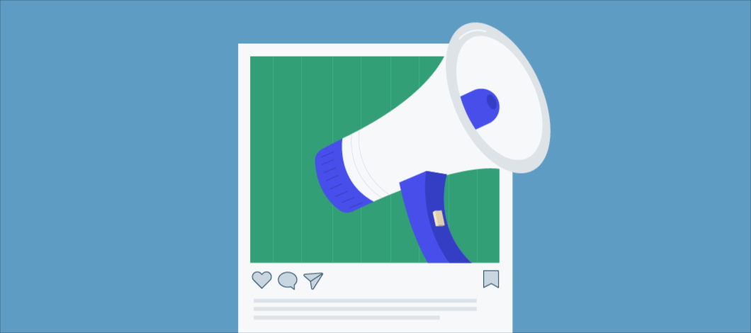 Megaphone on social media graphic