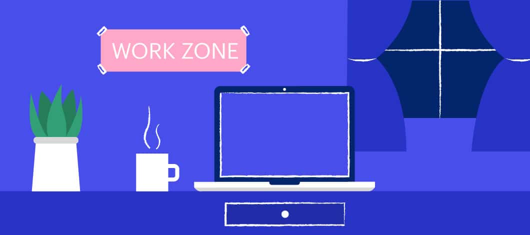 An illustration of a home office.