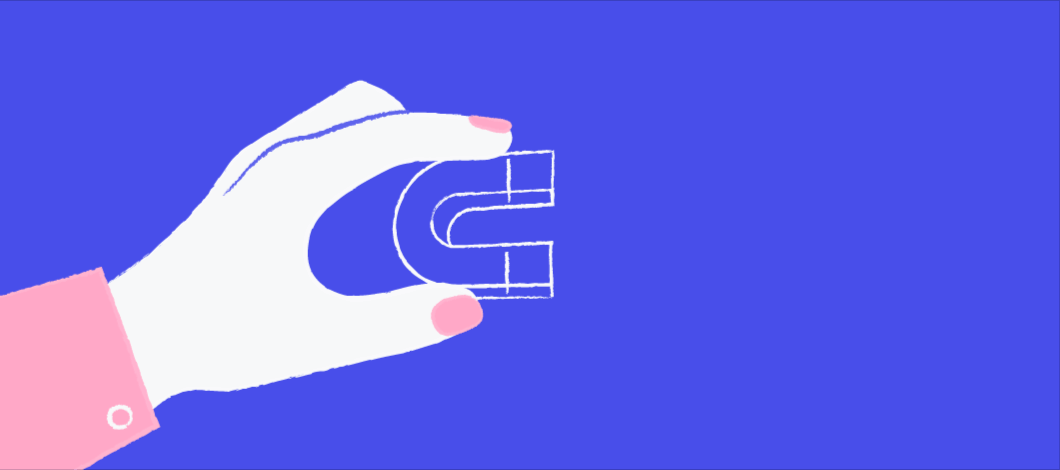 A hand holds a magnet that draws a slew of “leads” to it.