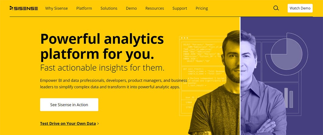 Sisense is great for people who want an embeddable and scalable architecture.