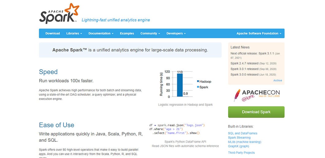 If speed is your main concern, then Apache Spark might appeal to you.