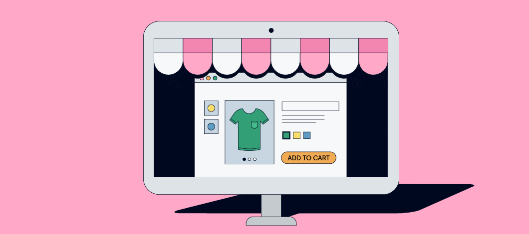 A computer screen displays a small business website.