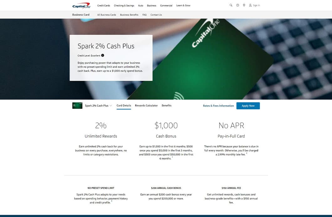The Capital One Spark Business credit card offers a dynamic spending limit to cardholders.
