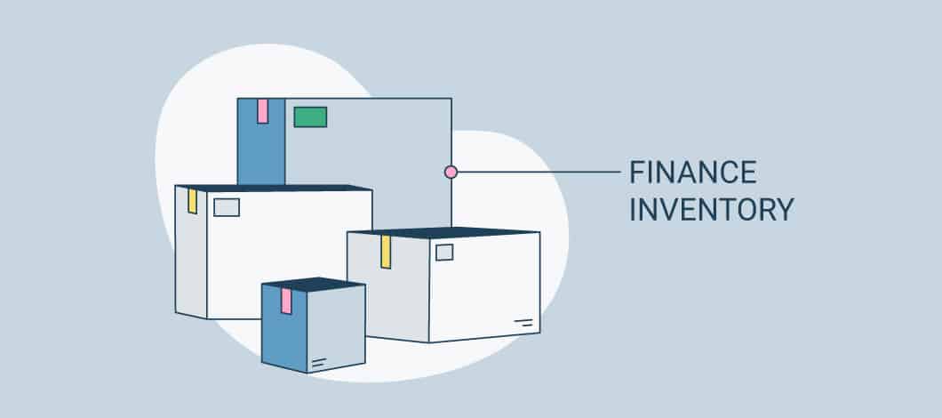 Images of several different size boxes and the words “finance inventory” beside